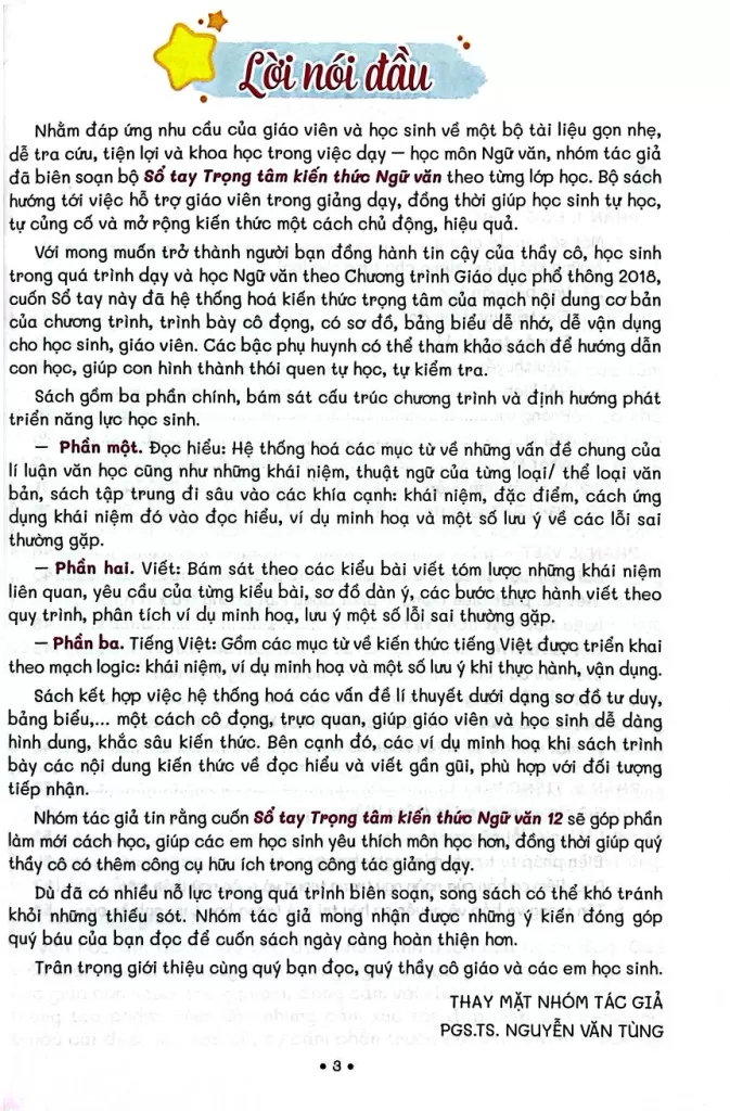 SỔ TAY TRỌNG TÂM KIẾN THỨC NGỮ VĂN LỚP 12